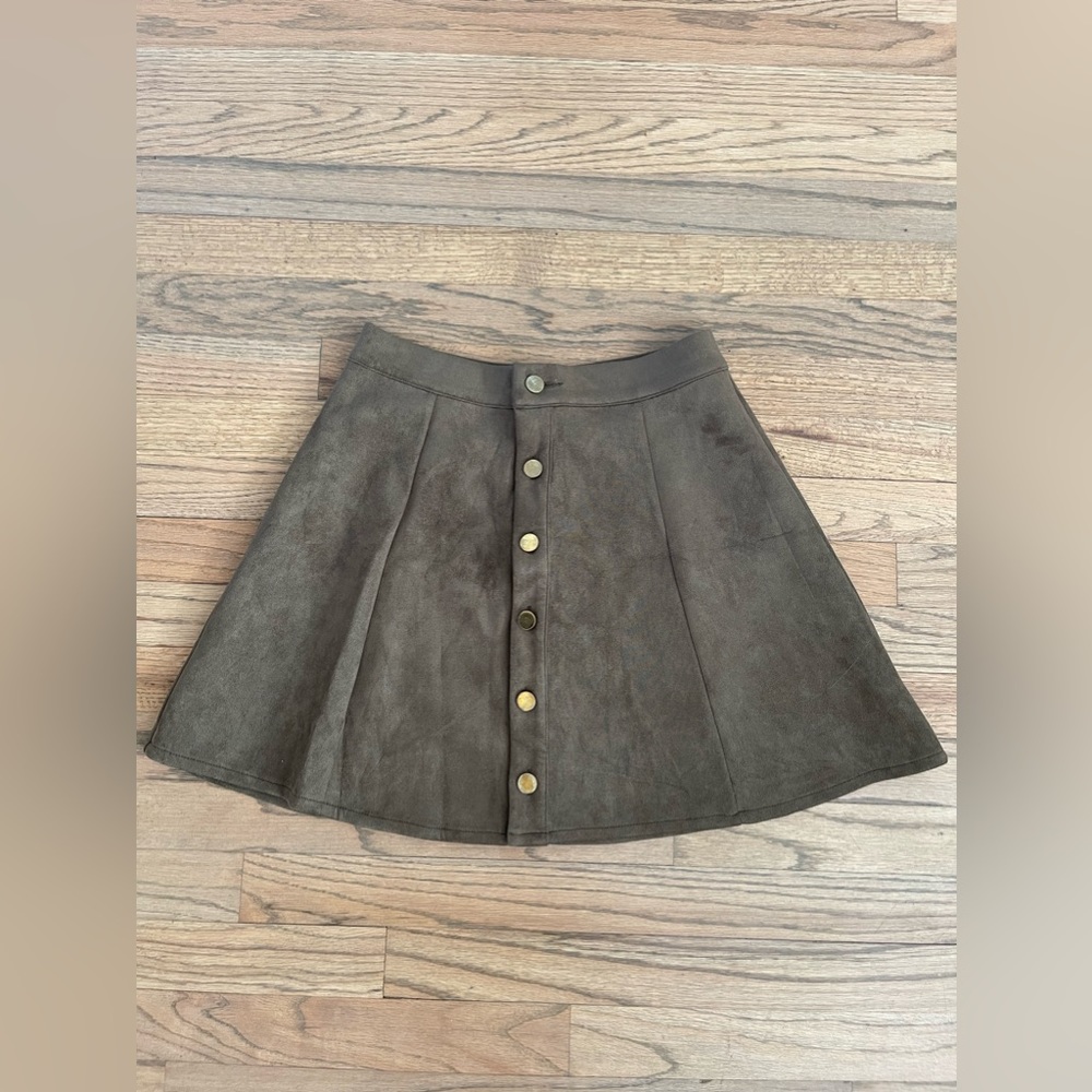 Army green skirt with buttons